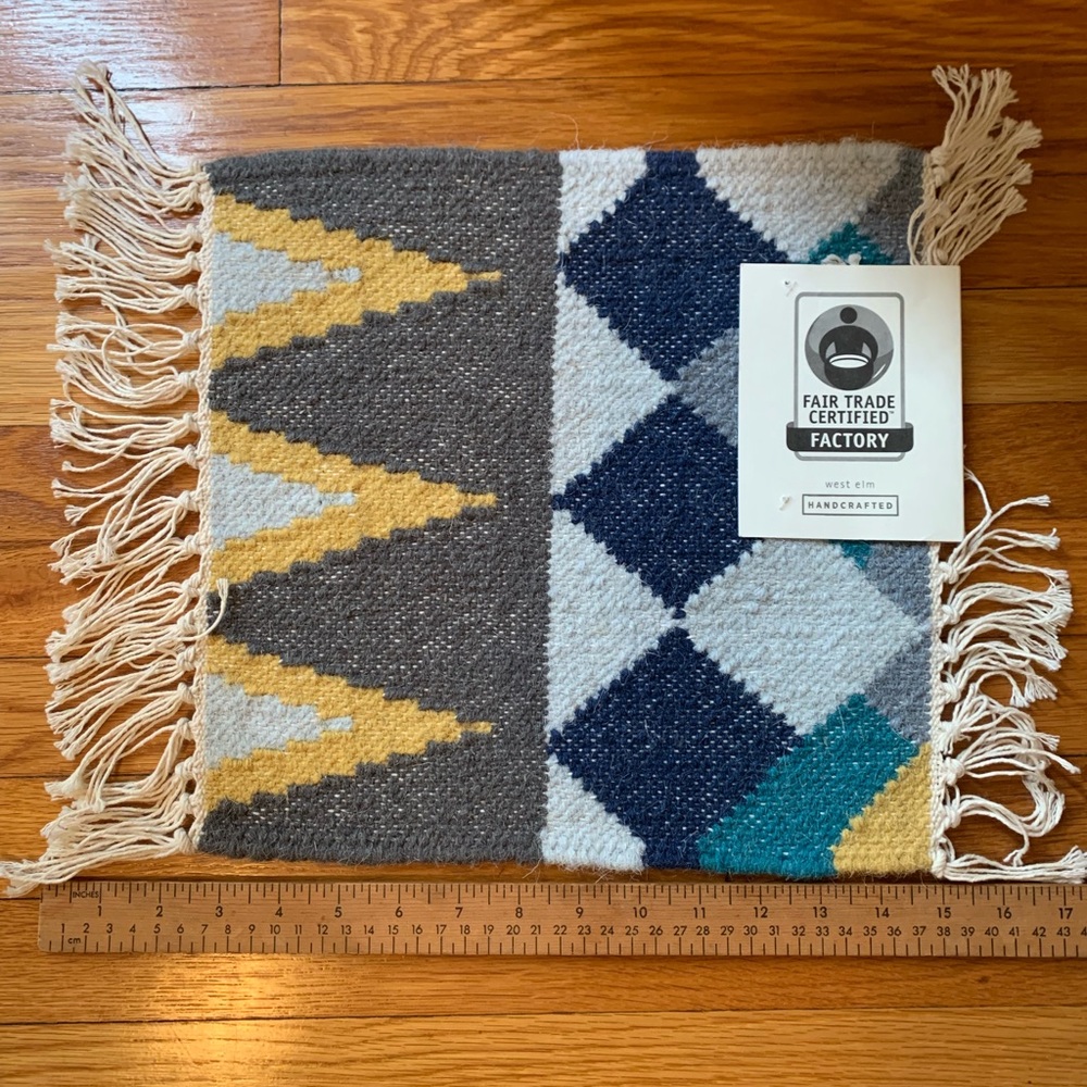 West Elm chevron wool Kilim; wall art/door mat